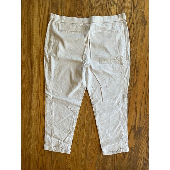 J Jill Linen Stretch Cream Pull On Elastic Waist w/Pockets Pants Women's Size XL - Picture 4 of 8
